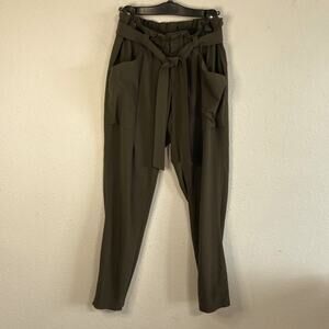 Athleta Women Olive Paper bag Waist Pants Size 6